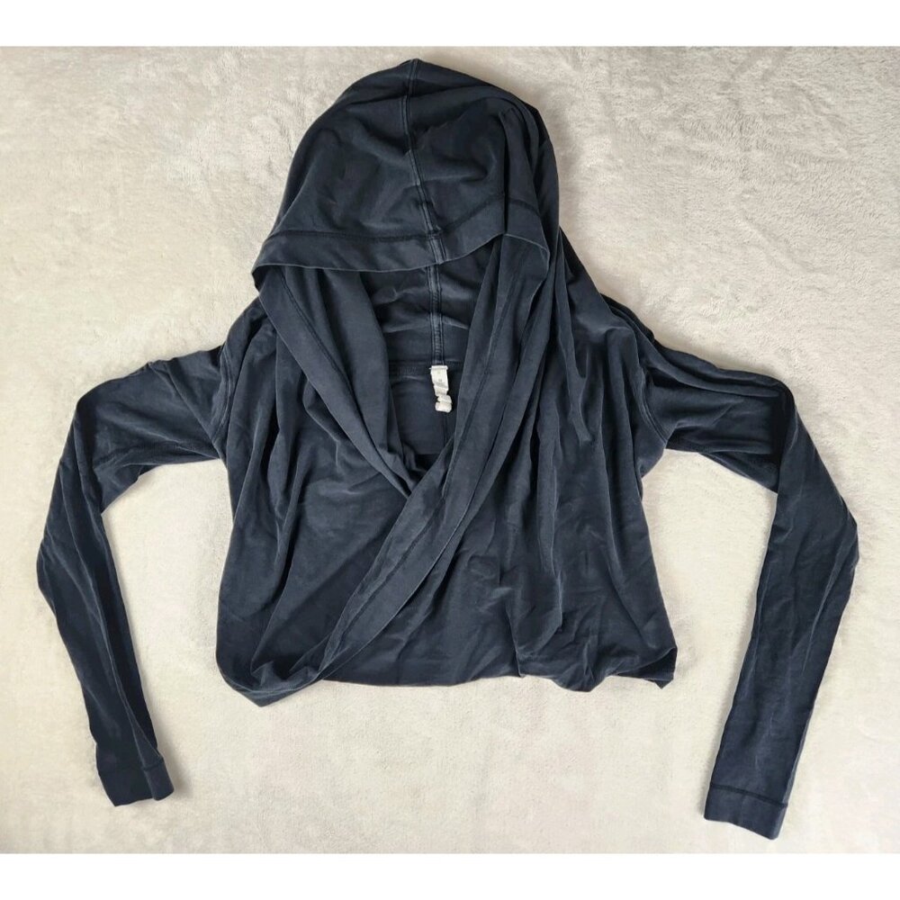 Womens Lululemon Athletica‎ Criss Cross Hooded Sweater Size 8 Black